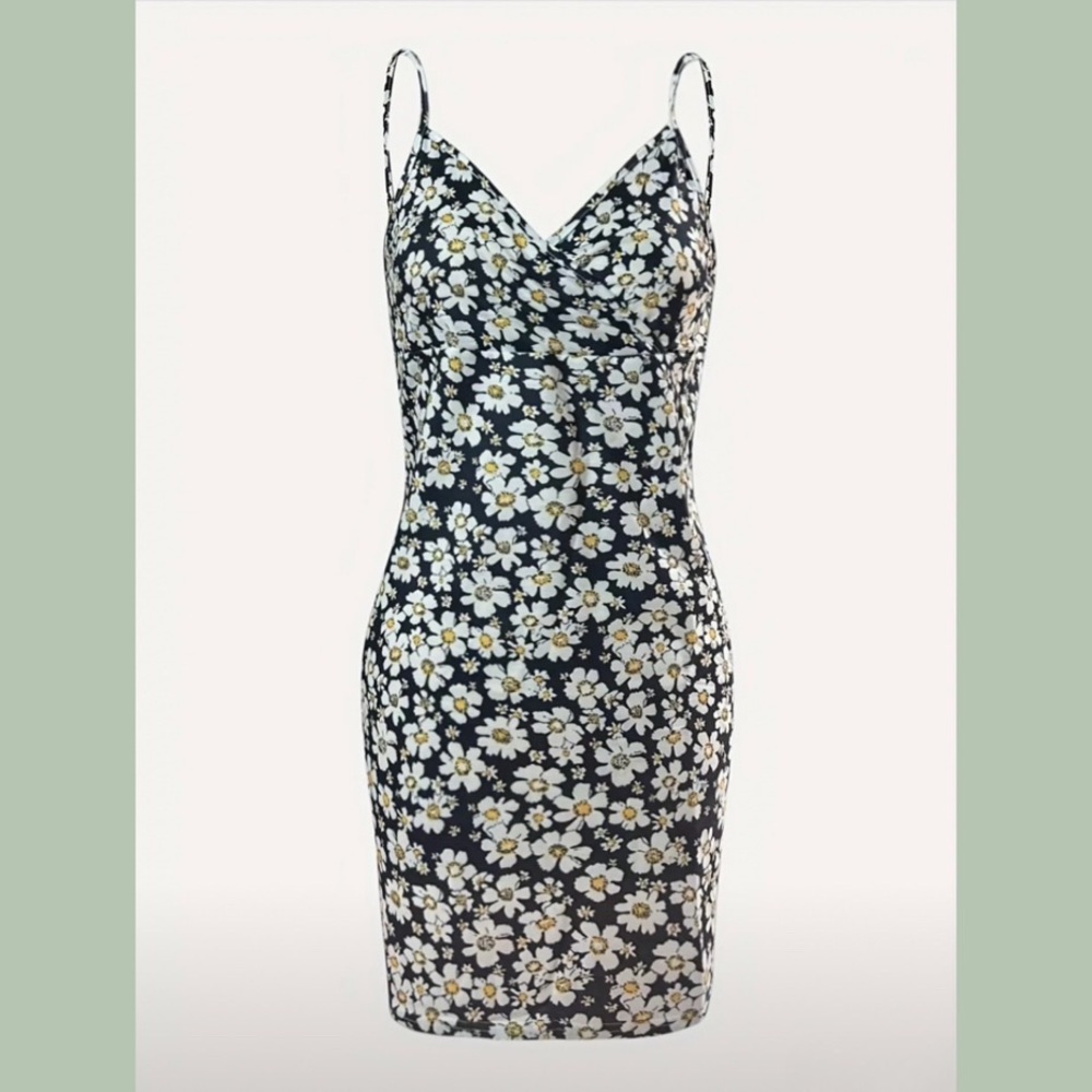 Elegant V Neck Spaghetti Suspender Dress Size Xl
100% Polyester